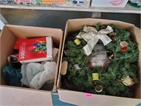 TWO BOXES OF CHRISTMAS - WREATH AND LIGHTS