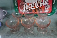 PINK ELEGANT DEPRESSION GLASS SHERBETS