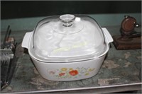 LARGE CORNING CASSEROLE WITH LID