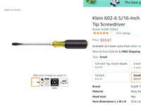 Klein Tools 5/16 in. Flat Head Screwdriver with 6i