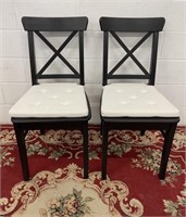 Pair of Modern Espresso Finish Side Chairs