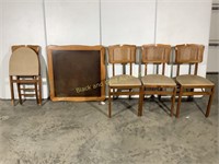 4 Wicker back Folding Chairs & Table