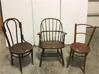 (3) Assorted Vintage Wood Chairs