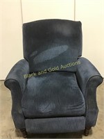 Overstuffed Blue Arm Chair Recliner
