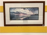 Framed & Matted Scenic Beach Photograph