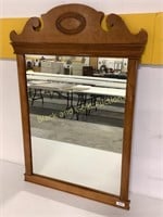 Wood Bordered Framed Wall Mirror