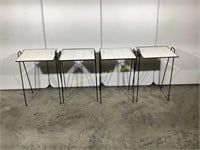 (4) Small Metal Frame Side Table