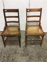 (2)Vintage Woven Seat Chairs