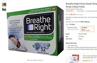 Breathe Right Extra Nasal Strip,(Clear), 52 Strips