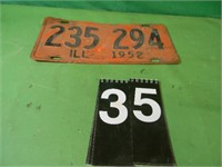 1952 Illinois License Plate