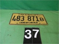 1984 Illinois License Plate