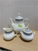 Royal Doulton Lorraine Teapot, Matching Cream And