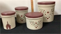 Roseville pottery Crocks w/ lids