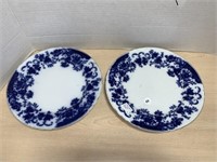 2 Flow Blue ‘ Tunstall ‘ Plates