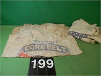 3 Old Corn feed Sacks