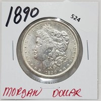 1890 90% Silver Morgan $1 Dollar