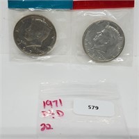 Set of 1971 P&D JFK Half $1 Dollars