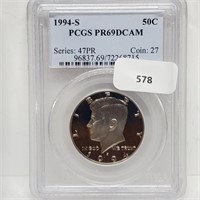 PCGS 1994-S PR69DCAM JFK Half $1 Dollar