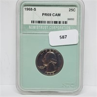 NTC 1968-S PR69 CAM Wash Quarter 25 Cents