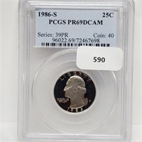 PCGS 1986-S PR69DCAM Wash Quarter