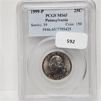 PCGS 1999-P MS65 PA Quarter 25 Cents