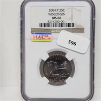 NGC 2004-P MS66 WI Quarter 25 Cents