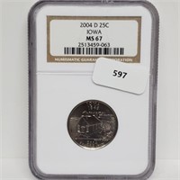 NGC 2004-D MS67 IA Quarter 25 Cents