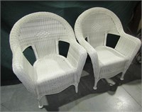 White Plastic Chairs. Seat Height is 16"
