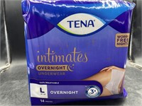 Tena intimates overnight underwear size large -