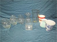 Lot of Glass Vases Tallest is 9"