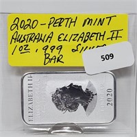 2020 1oz .999 Silver Perth Mint Art Bar