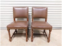 (2) Barley Twist Oak Chairs