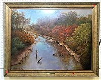 Hal Warnick Fall River Painting on Canvas