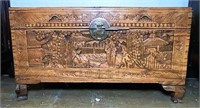 Antique Carved Footed Chest