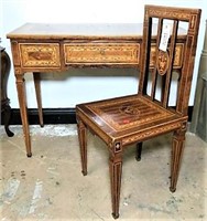 Antique French Writing Table with Column