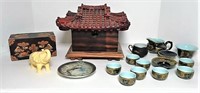 Asian Jewelry Box, Carved Elephant, Lit