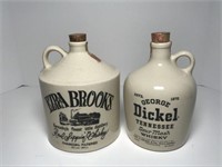 Ezra Brooks & George Dickel Whiskey Jugs