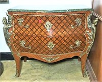French Louis XV Style Inlaid Ornate Bombe Chest