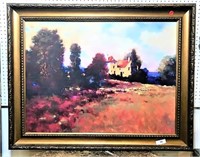 Framed Fall Cattle Print on Board