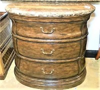 Modern Marble Top Oval Chest