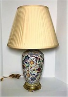 Butterfly & Floral Vase Style Lamp with Shade