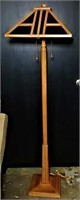 Wooden Floor Lamp with Inset Metal Shade