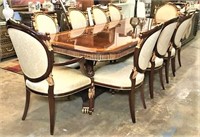 Formal Dining Set with Ornate Gilt Accents