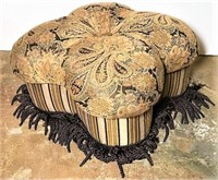 Tapestry Ottoman with Fringe