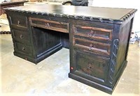 Rustic Style 7 Drawer Desk with Star Stone