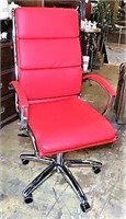 Alera Contemporary Red Leather Rolling