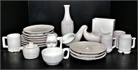Frankoma White Plates, Vases, Planters