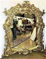 Baroque Style Oversized Gilt Mirror