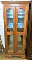 Mirrored Back Lighted Curio Cabinet with