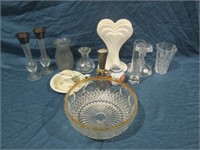 Lot of Misc Candle Holders & Vases